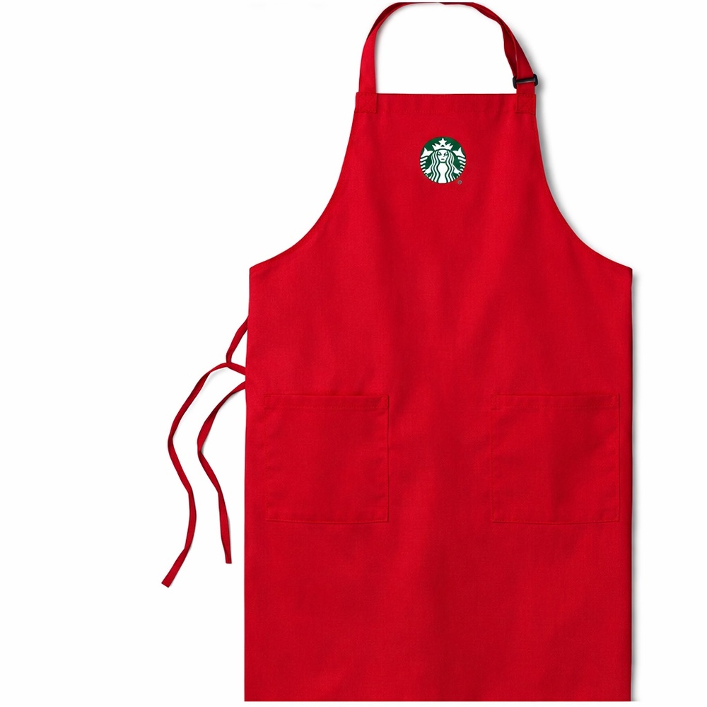 Starbucks Workers Red Apron Authentic Vintage Barista Coffee Company One Size